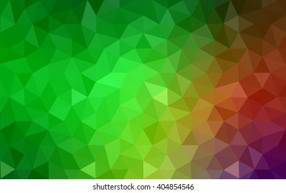 Multicolor red, green polygonal illustration, which consist of triangles. Geometric background in Origami style with gradient. Triangular design for your business.