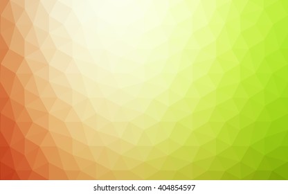 Multicolor red, green polygonal illustration, which consist of triangles. Geometric background in Origami style with gradient. Triangular design for your business.