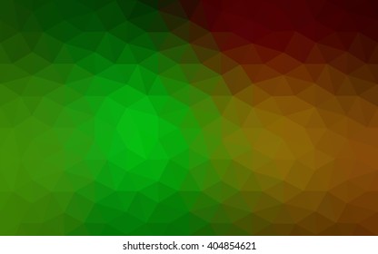 Multicolor red, green polygonal illustration, which consist of triangles. Geometric background in Origami style with gradient. Triangular design for your business.