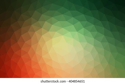Multicolor red, green polygonal illustration, which consist of triangles. Geometric background in Origami style with gradient. Triangular design for your business.