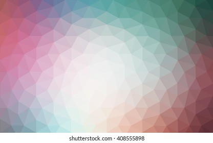 Multicolor red, green polygonal illustration, which consist of triangles. Geometric background in Origami style with gradient. Triangular design for your business.