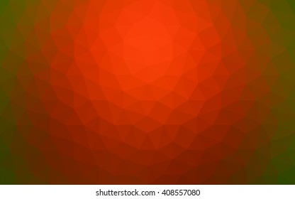 Multicolor red, green polygonal illustration, which consist of triangles. Geometric background in Origami style with gradient. Triangular design for your business.