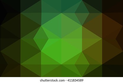 Multicolor red, green polygonal illustration, which consist of triangles. Geometric background in Origami style with gradient. Triangular design for your business.