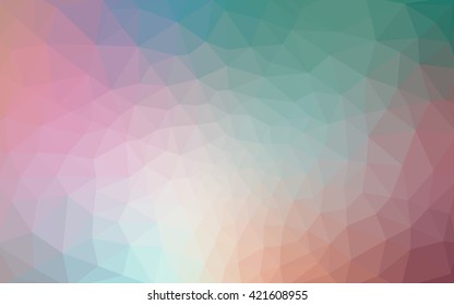 Multicolor red, green polygonal illustration, which consist of triangles. Geometric background in Origami style with gradient. Triangular design for your business.