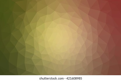 Multicolor red, green polygonal illustration, which consist of triangles. Geometric background in Origami style with gradient. Triangular design for your business.