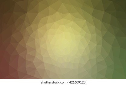 Multicolor red, green polygonal illustration, which consist of triangles. Geometric background in Origami style with gradient. Triangular design for your business.