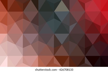 Multicolor red, green polygonal illustration, which consist of triangles. Geometric background in Origami style with gradient. Triangular design for your business.