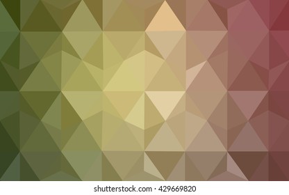 Multicolor red, green polygonal illustration, which consist of triangles. Geometric background in Origami style with gradient. Triangular design for your business.