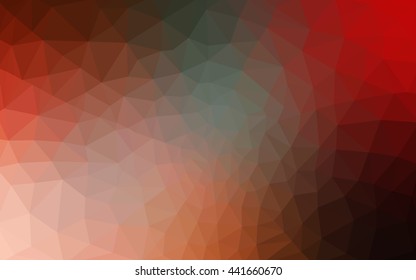 Multicolor red, green polygonal illustration, which consist of triangles. Geometric background in Origami style with gradient. Triangular design for your business.