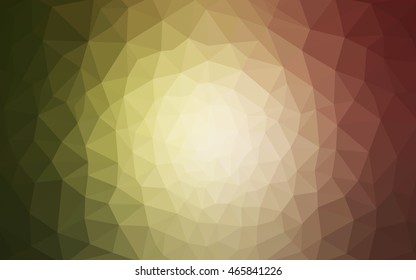 Multicolor red, green polygonal illustration, which consist of triangles. Geometric background in Origami style with gradient. Triangular design for your business.
