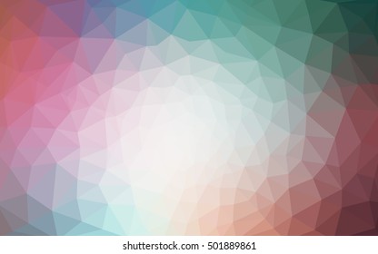 Multicolor red, green polygonal illustration, which consist of triangles. Geometric background in Origami style with gradient. Triangular design for your business.