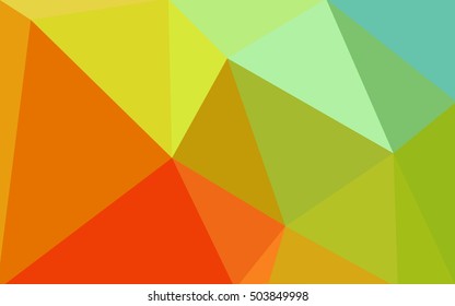 Multicolor red, green polygonal illustration, which consist of triangles. Geometric background in Origami style with gradient. Triangular design for your business.