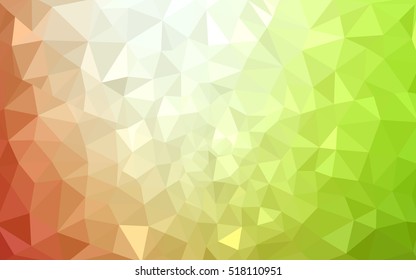 Multicolor red, green polygonal illustration, which consist of triangles. Geometric background in Origami style with gradient. Triangular design for your business.
