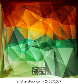 Multicolor ( Red, Green, Yellow ) Design Templates. Geometric Triangular Abstract Modern Vector Background. 