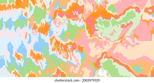 Vista del Plano Verde del Arcoiris del Pastel Rojo Multicolor. Diseño anaranjado de arte amarillo textil suave. Fondo de la Moda Azul Rosa Ornamental. Ilustración De Mapa Moderno Grunge Original De Luz De Color.