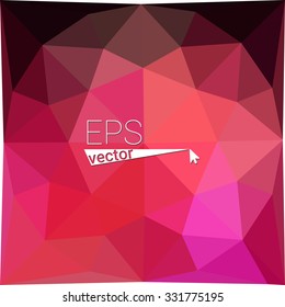 multicolor red, pink geometric rumpled triangular low poly style gradient illustration graphic background. Vector polygonal design for your business.