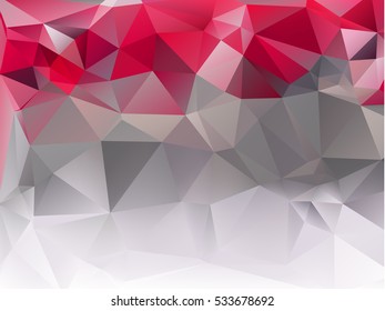 Multicolor red, pink and grey geometric rumpled triangular low poly style gradient illustration graphic background. Polygonal Mosaic Background