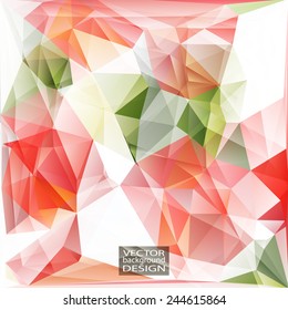Multicolor ( Red, Rose, Green ) Design Templates. Geometric Triangular Abstract Modern Vector Background. 