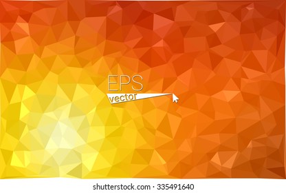 Multicolor red, yellow, orange  geometric rumpled triangular low poly style gradient illustration graphic background. Vector polygonal design for your business.