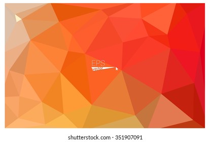 Multicolor red, yellow, orange geometric rumpled triangular low poly origami style gradient illustration graphic background. Vector polygonal design for your business.