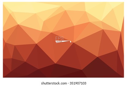 Multicolor red, yellow, orange geometric rumpled triangular low poly origami style gradient illustration graphic background. Vector polygonal design for your business.