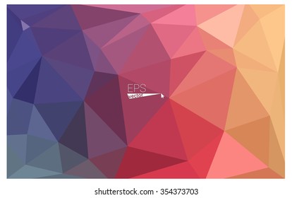 Multicolor red, yellow, orange geometric rumpled triangular low poly origami style gradient illustration graphic background. Vector polygonal design for your business.