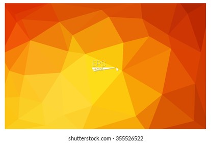 Multicolor red, yellow, orange geometric rumpled triangular low poly origami style gradient illustration graphic background. Vector polygonal design for your business.