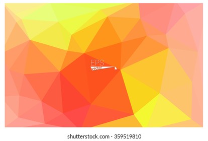 Multicolor red, yellow, orange geometric rumpled triangular low poly origami style gradient illustration graphic background. Vector polygonal design for your business.