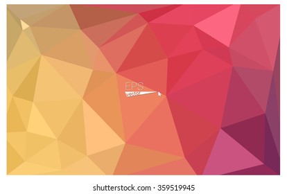 Multicolor red, yellow, orange geometric rumpled triangular low poly origami style gradient illustration graphic background. Vector polygonal design for your business.