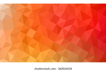 Multicolor red, yellow, orange polygonal illustration, which consist of triangles. Geometric background in Origami style with gradient. Triangular design for your business in vector.