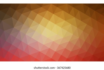 Multicolor red, yellow, orange polygonal illustration, which consist of triangles. Geometric background in Origami style with gradient. Triangular design for your business.