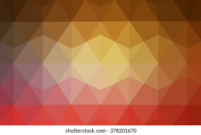 Multicolor red, yellow, orange polygonal illustration, which consist of triangles. Geometric background in Origami style with gradient. Triangular design for your business.