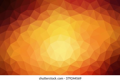 Multicolor red, yellow, orange polygonal illustration, which consist of triangles. Geometric background in Origami style with gradient. Triangular design for your business.