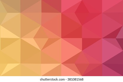 Multicolor red, yellow, orange polygonal illustration, which consist of triangles. Geometric background in Origami style with gradient. Triangular design for your business.