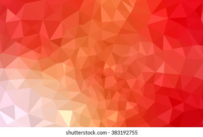 Multicolor red, yellow, orange polygonal illustration, which consist of triangles. Geometric background in Origami style with gradient. Triangular design for your business.