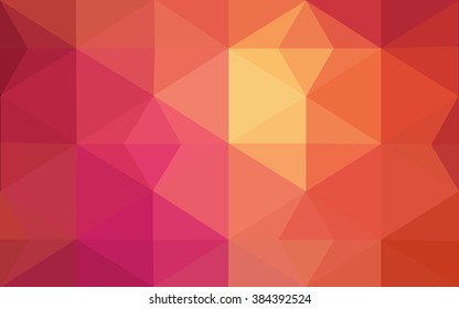 Multicolor red, yellow, orange polygonal illustration, which consist of triangles. Geometric background in Origami style with gradient. Triangular design for your business.