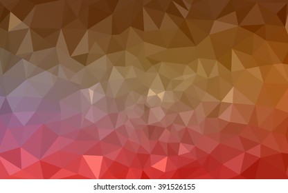 Multicolor red, yellow, orange polygonal illustration, which consist of triangles. Geometric background in Origami style with gradient. Triangular design for your business.