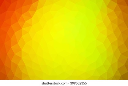 Multicolor red, yellow, orange polygonal illustration, which consist of triangles. Geometric background in Origami style with gradient. Triangular design for your business.