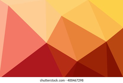 Multicolor red, yellow, orange polygonal illustration, which consist of triangles. Geometric background in Origami style with gradient. Triangular design for your business.