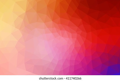 Multicolor red, yellow, orange polygonal illustration, which consist of triangles. Geometric background in Origami style with gradient. Triangular design for your business.