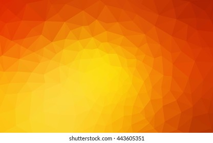 Multicolor red, yellow, orange polygonal illustration, which consist of triangles. Geometric background in Origami style with gradient. Triangular design for your business.