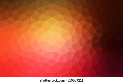 Multicolor red, yellow, orange polygonal illustration, which consist of triangles. Geometric background in Origami style with gradient. Triangular design for your business.