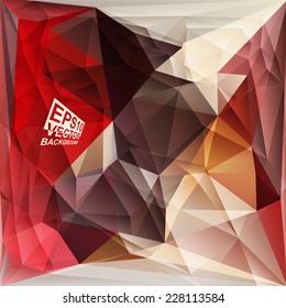 Multicolor ( Red,Brown,Rose ) Design Templates. Geometric Triangular Abstract Modern Vector Background. 