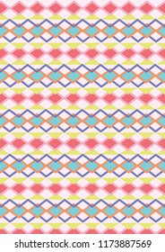 multicolor repeat pattern design, vector drawn
