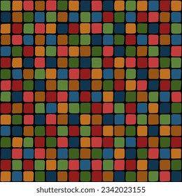 fondo repetitivo multicolor con cuadrados dibujados a mano. patrón sin costuras vectorial. muestra geométrica de tela. papel envolvente. plantilla de diseño continuo para textiles, ropa de cama, decoración doméstica; ropa