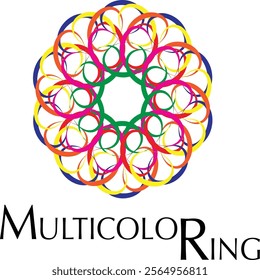 MULTICOLOR RING - A simple and easiest logo model design with using 6 color to make it attractive and get attention.