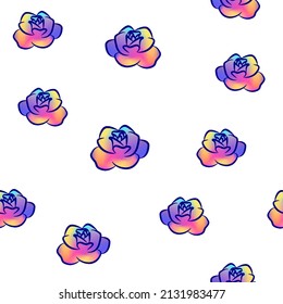 Multicolor Rose Seamless Pattern Background