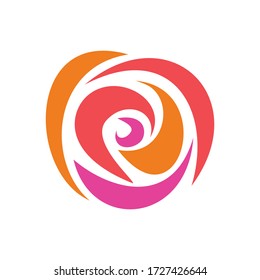 Multicolor rose, vector design isolated on white background.