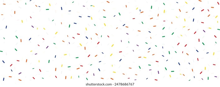 multicolor round cap lines, confetti background 