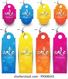 multicolor sale tags labels